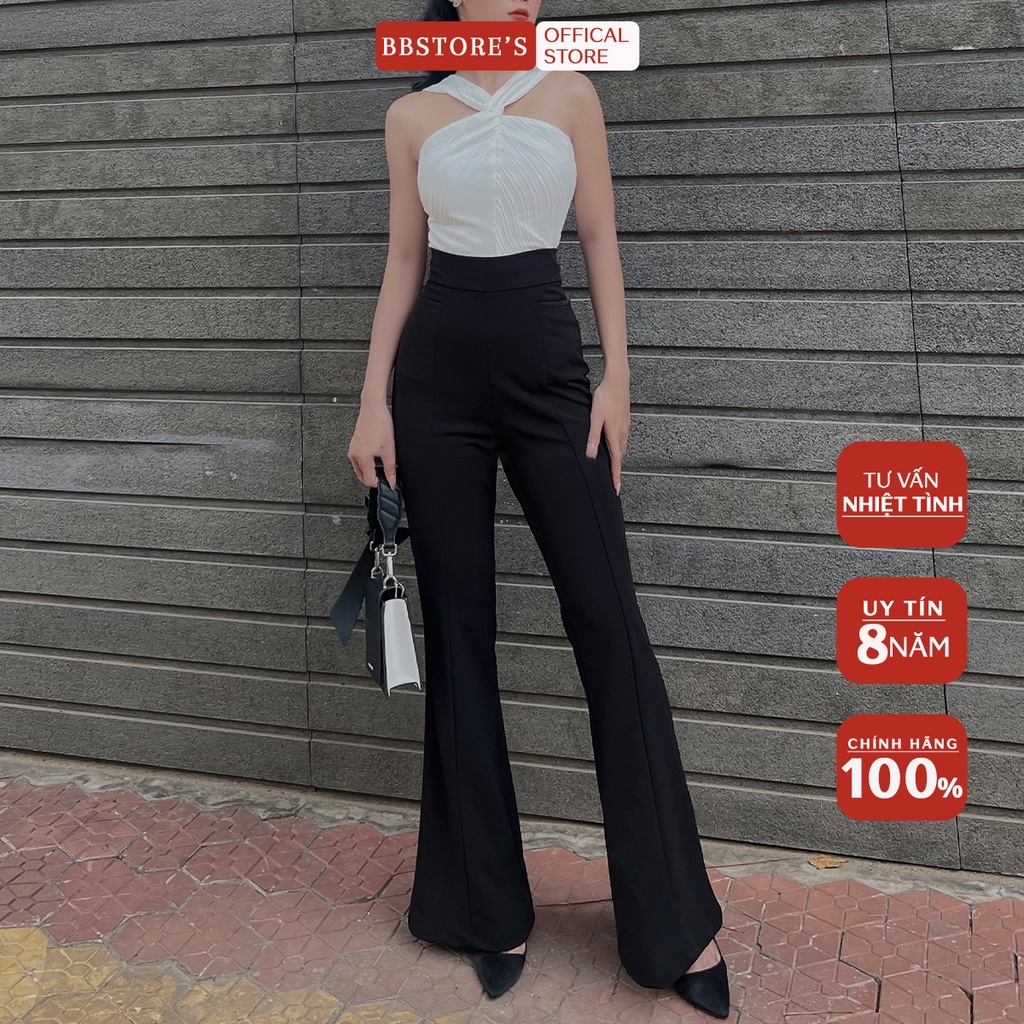 BBSTORE'S Quần Suông Ống Loe Công Sở Lưng Cao -TK64