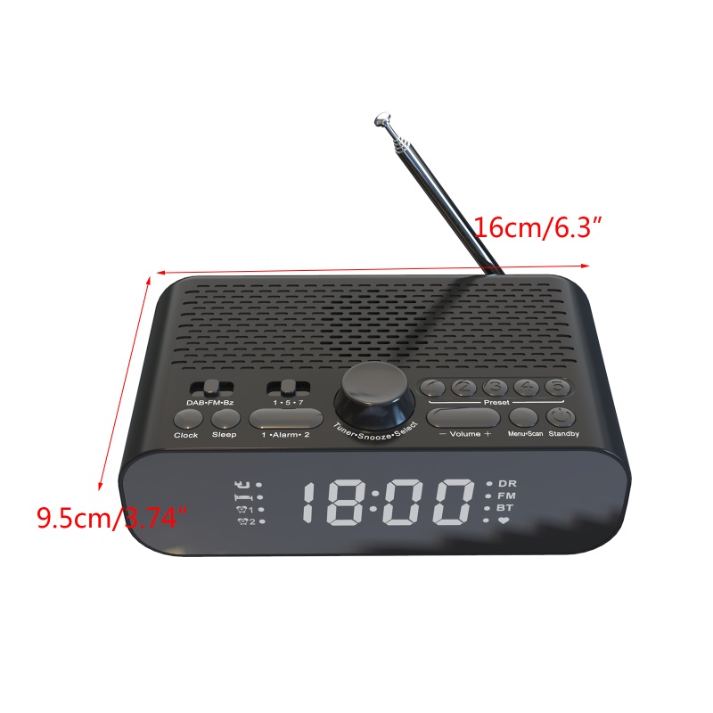 Radio FM Âm Thanh Siêu Trầm Màu Đen Sử Dụng Lâu Dài Cho Đầu Giường