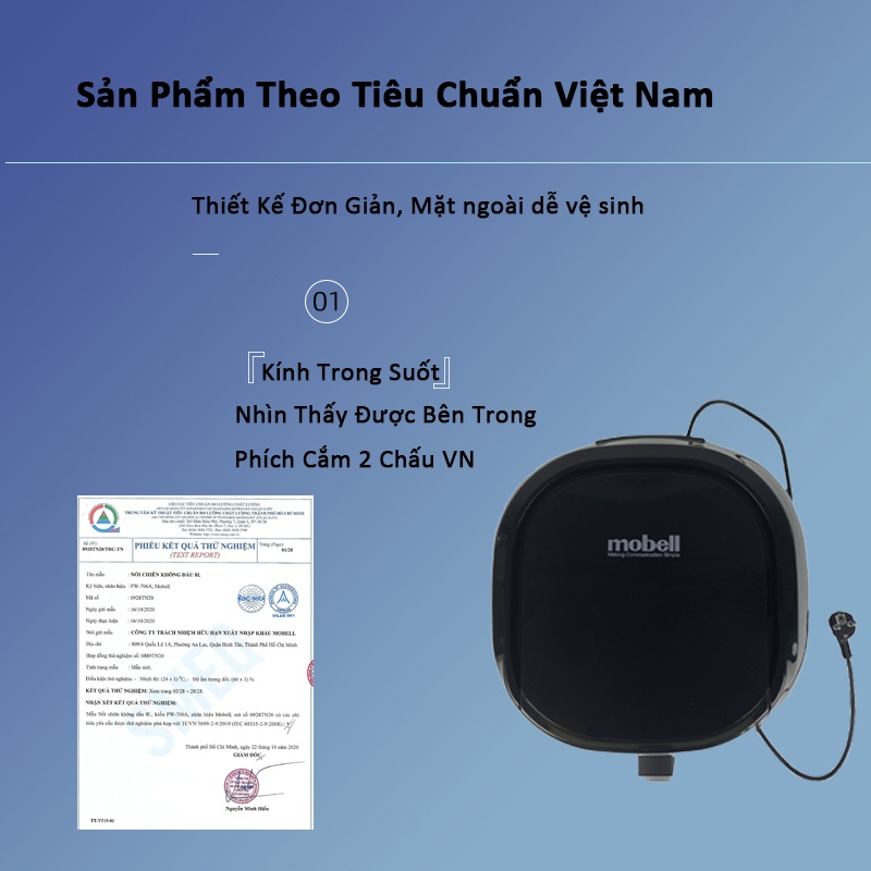 [Hỏa Tốc HCM] Nồi Chiên Không Dầu 8L Cảm Ứng Điện Tử Thương Hiệu mobell Model PW-706A Chính Hãng Bảo Hành 12 Tháng