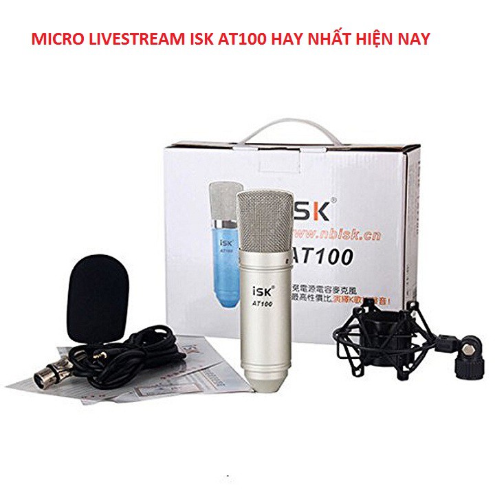 Combo Micro Livestream ISK AT-100 Sound Card xox k10 - Tặng Tai Nghe Chuẩn Phòng Thu Hay Nhất