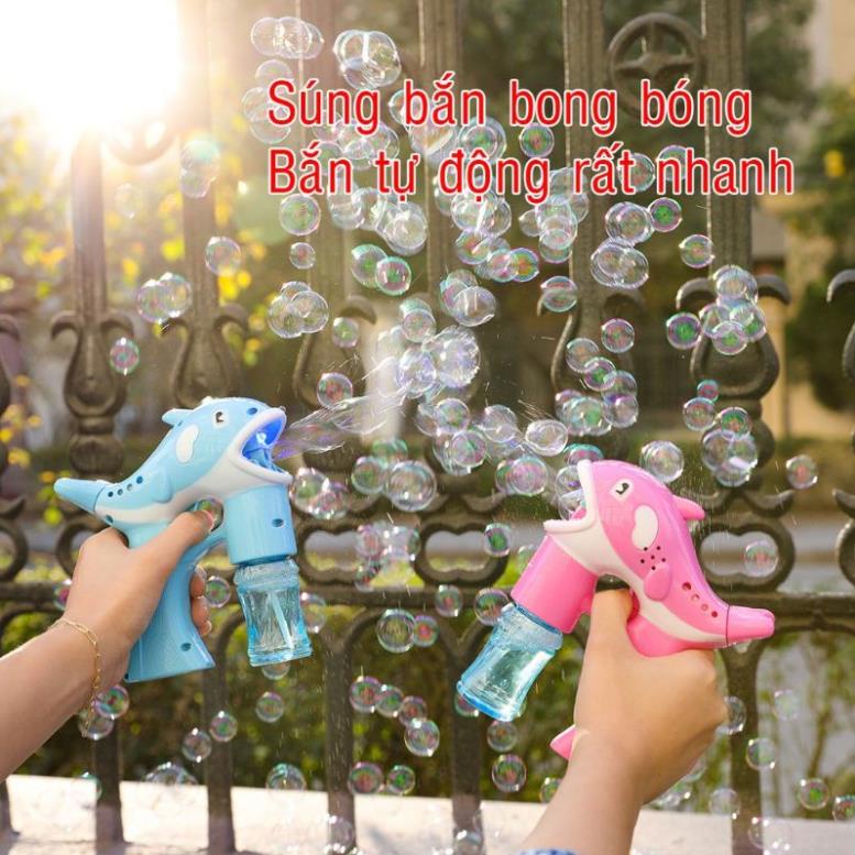 Súng bắn bong bóng xà phòng cho bé (cá héo bắn bong bóng- máy bắn bong bóng)