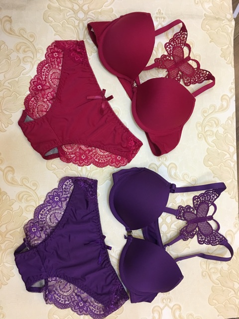 Bộ đồ lót cánh bướm sexy cài ngực trước(ảnh thật)