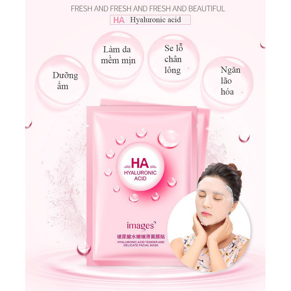 Mặt nạ giấy HA Images MN52 dưỡng ẩm và làm sáng da mix 3 màu nội địa Trung TH-19 | Thế Giới Skin Care
