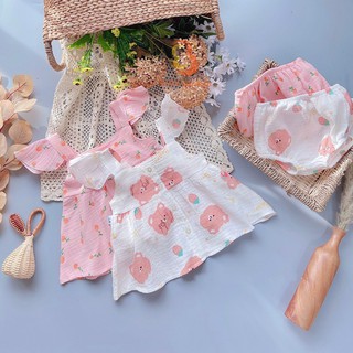 Váy Bé Gái Sơ Sinh, Đẩm Công Chúa Cánh Tiên Kèm Quần Chip Xinh Sắn Dành Cho Bé Từ  4-13kg - SS04 - Babi mama