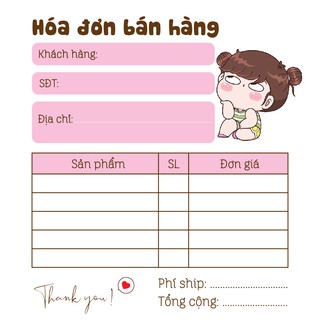 [ Hàng Sẵn ] Hóa Đơn Bán Hàng Mini 1 Liên Dễ Thương
