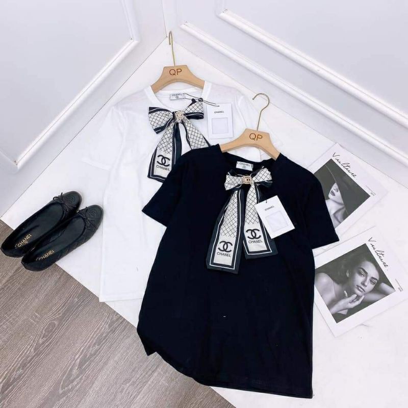 Áo thun nơ 💥 SIÊU XINH 💥 áo cộc tay nữ thiết kế mới nhất, chất mềm mại, mặc thoáng mát | BigBuy360 - bigbuy360.vn