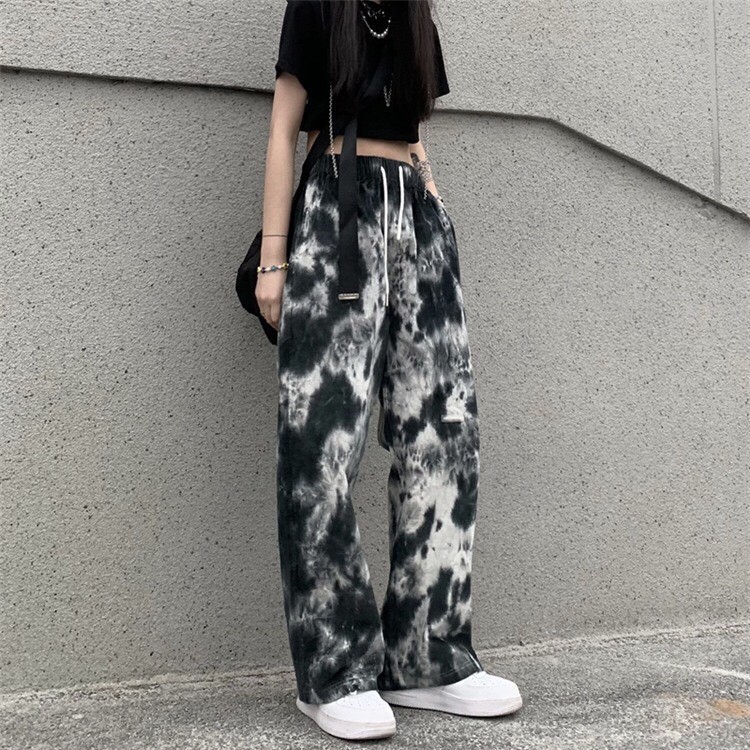 Quần loang ống rộng cạp cao tôn dáng thời trang unisex/ Quần dài nam nữ dáng suông loang màu cool ngầu_xuongmaythuhien