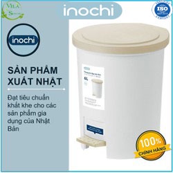 Thùng Đựng Rác, Thùng Rác Nhựa Đạp Chân Có Lõi 15 Lít Nắp Đậy Chữ Nhật Inochi Tiêu Chuẩn Xuất Nhật - Châu Âu - EU
