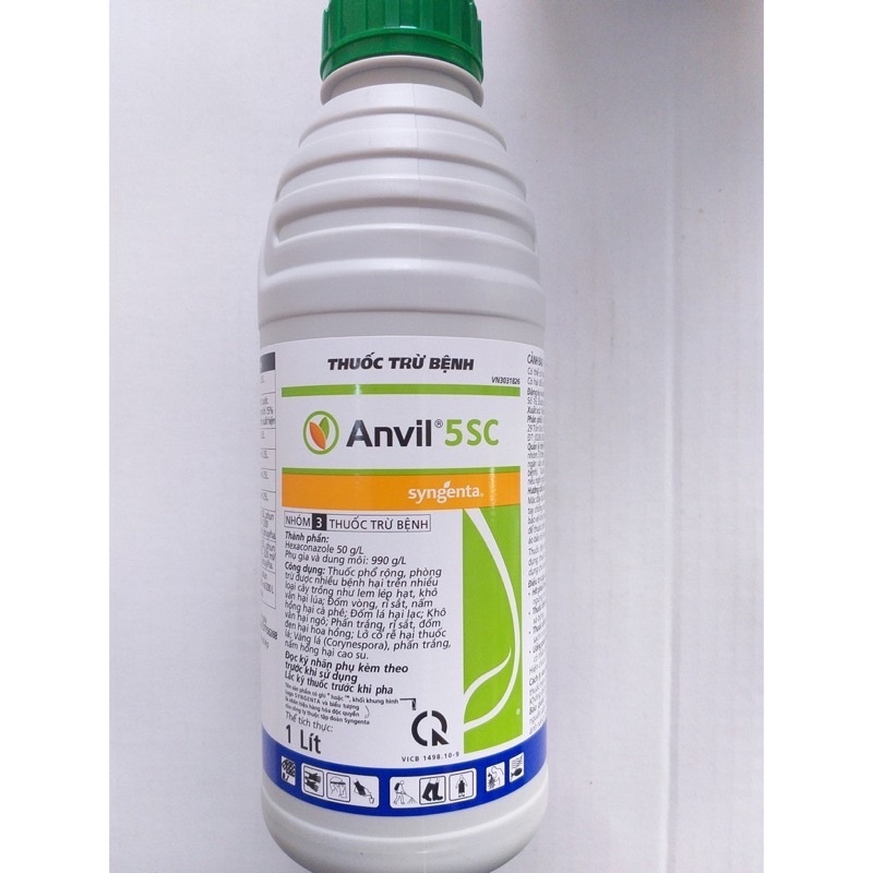 Anvil 5SC 1 Lít đặc trị Khô vằn, lem lép hạt Lúa, Khô vằn Ngô, rỉ sắt, nấm hồng Cà phê đốm vòng