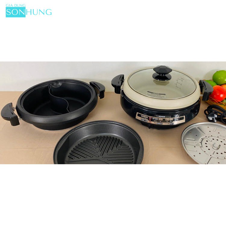 [HÀNG NHẬT]NỒI LẨU NƯỚNG ĐIỆN 3 TRONG 1 ZOJIRUSHI EP-PVQ30-BA DUNG TÍCH 3.0 LÍT [BẢO HÀNH CHÍNH HÃNG 1 NĂM]