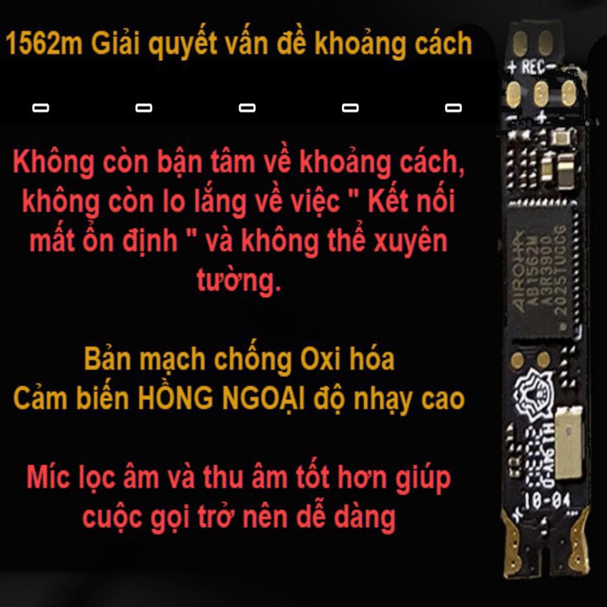 [Bản Hổ Vằn] Tai nghe Bluetooth Chip Louda 1562M Plus - Bản cao cấp số 1: Check Setting, Định vị, Đổi tên...tại Ecomtop