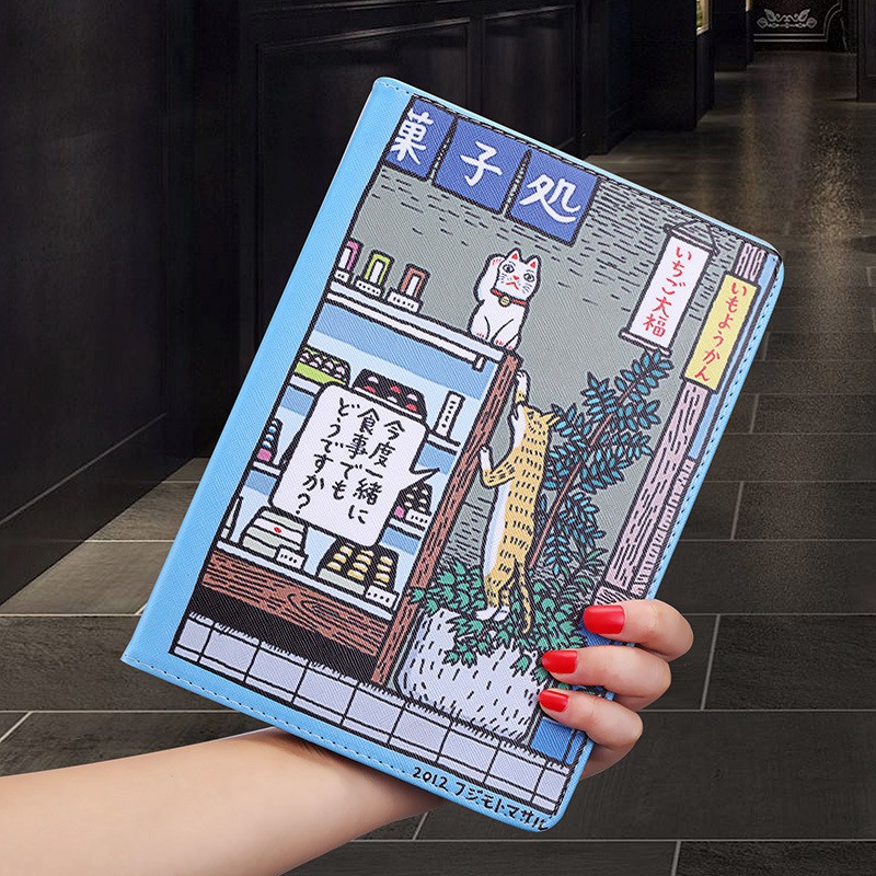 Bao da máy tính bảng nắp lật in hình mèo dễ thương cho IPad 9.7 Air2 Mini 234 2017/2018