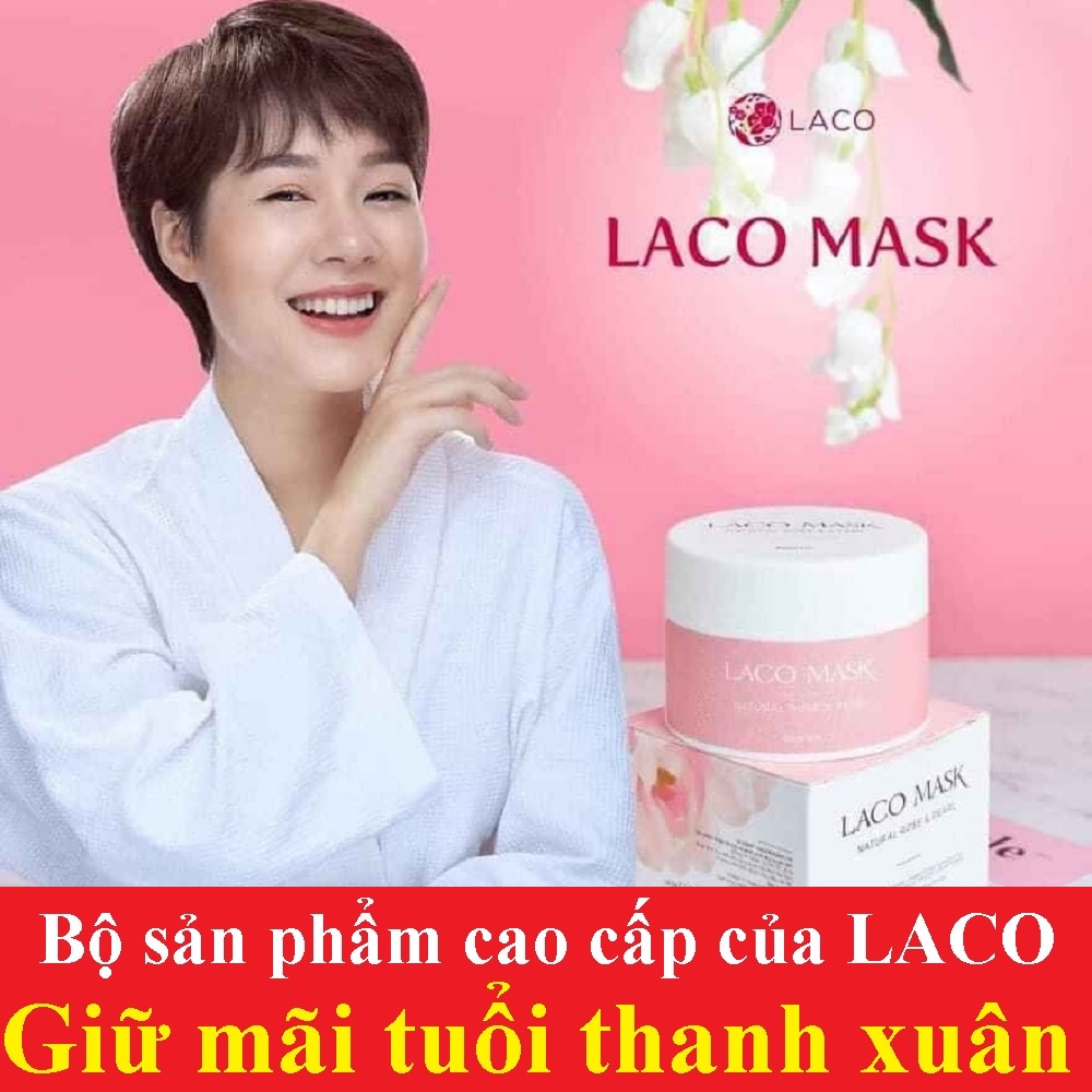 Mặt nạ hũ LACO Mask Ngọc trai - hoa hồng - nhân sâm trắng da,mờ thâm nám tàn,cho da mịn màng,trắng hồng tự nhiên