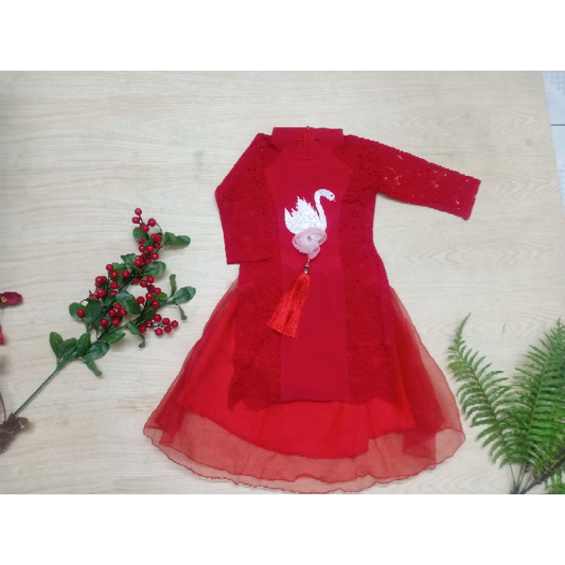 Áo dài cách tân - Áo dài cách tân cho bé gái vải cam kết loại 1, hoàn thiện tỷ mỷ, hàng thiết kế