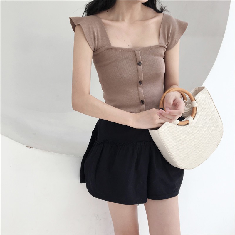 [FRESHIP-HÀNG CAO CẤP] Áo Croptop Trễ Vai 2 Dây Tay Điệu 4 Màu Hottrend Hè 2021 | BigBuy360 - bigbuy360.vn