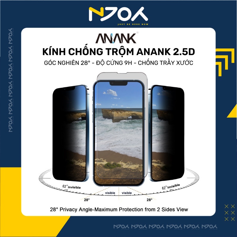 Kính Cường Lực Ip Anank Chống Nhìn Trộm 28 Độ Nhập Khẩu Nhật Bản 13 Pro Max 12 Pro Max 11 Pro Max X Xs Max