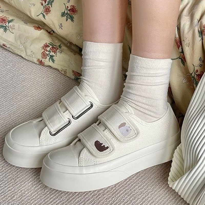 Qiaoyiluo Giày Thể Thao Mũi Tròn Nhẹ Và Tối Giản Cho Nữ
