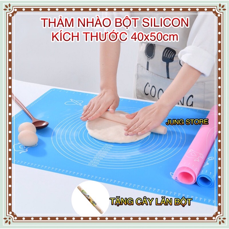 Thảm nhào bột silicon kích thước 40x50cm, dụng cụ làm bánh chất lượng cao M320