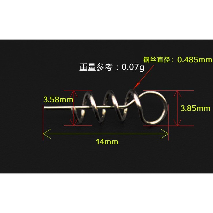 Set 100 móc lò xo bằng thép Carbon mềm dùng để cố định mồi câu cá