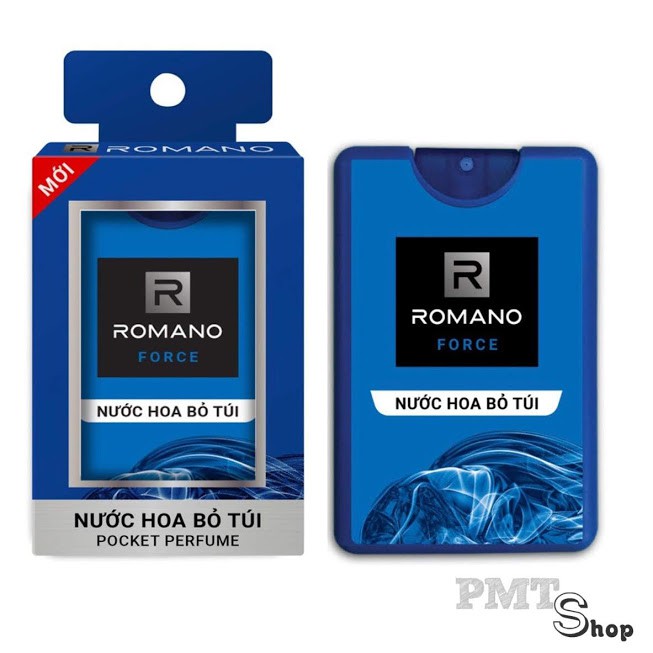 Xịt nước hoa bỏ túi Romano 18ml Vip Vision Pasion, Classic, Force, Attitude, Gentleman - 250 lần xịt