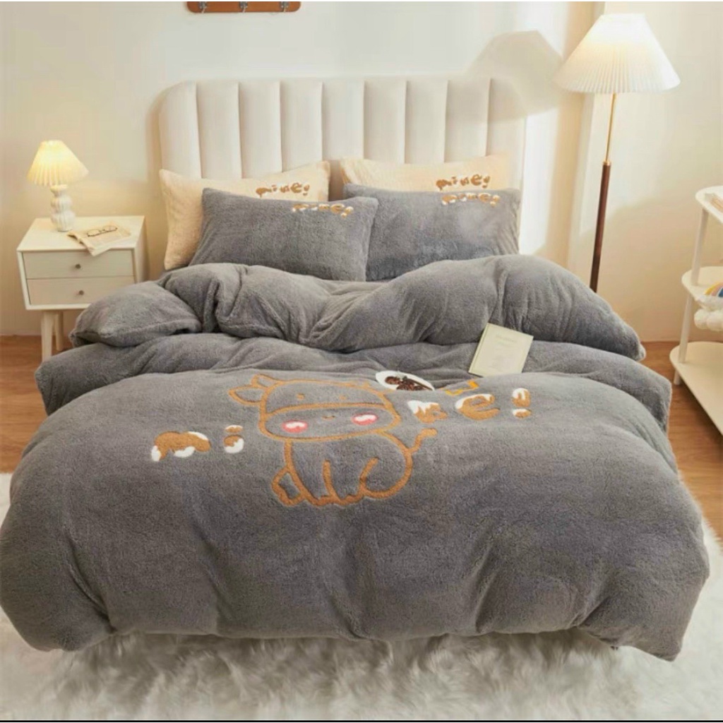 Set 4 món ga gối nỉ bông tuyết, ga gối nỉ dày dặn đủ kich thước từ 1m2 đến 2m2 hàng nhập loại 1