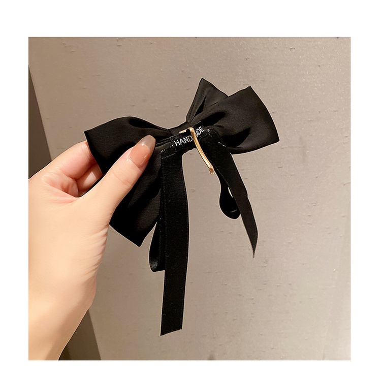 Kẹp tóc satin đính nơ thiết kế mới thanh lịch