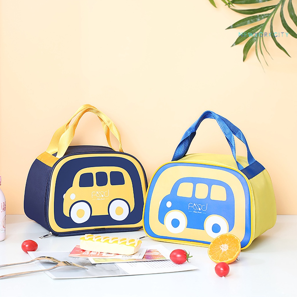 Túi Đựng Cơm Trưa Bằng Vải Canvas Giữ Nhiệt In Họa Tiết Hoạt Hình Dễ Thương Tiện Dụng Cho Nam Và Nữ