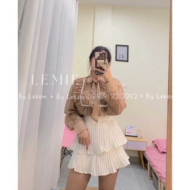 Áo Sơ Mi Tiểu Thư Cổ Thắt Nơ Siêu Xinh Ảnh Thật Lekemqc ❤️ | BigBuy360 - bigbuy360.vn