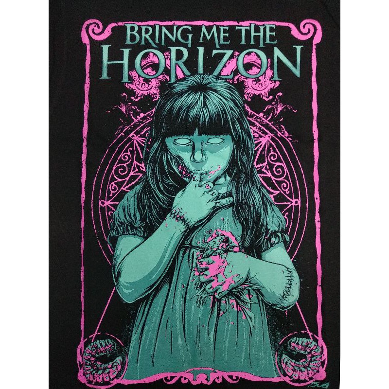 Áo Thun 100% cotton Màu Đen In Chữ Bring ME THE HORIZON Thời Trang Cho Nam