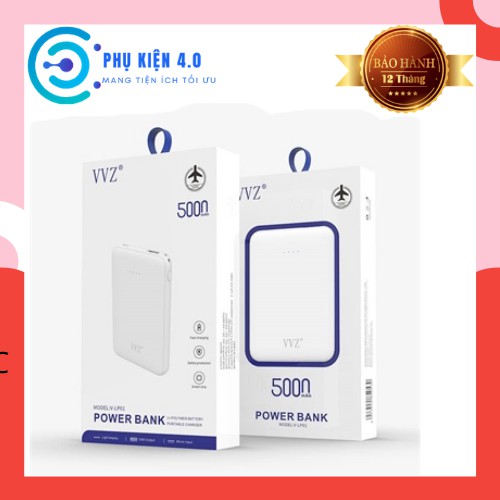 Pin Dự Phòng, Sạc Dự Phòng mini VVZ 5000mhz Chính Hãng, Chip Sử Lý Thông Minh. Giá Tốt Cho Mọi Người.