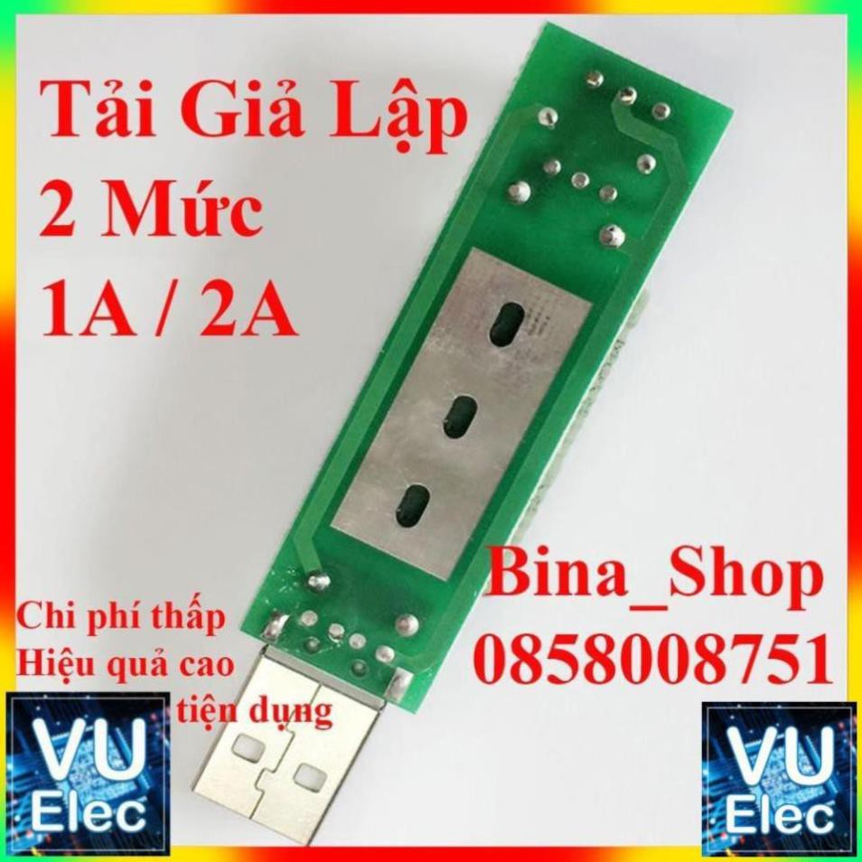 Tải Giả Lập 1A/2A Dùng Test Pin Sạc Dự Phòng, Cốc Sạc, Xả Nhanh Điện Áp Cell Pin 18650