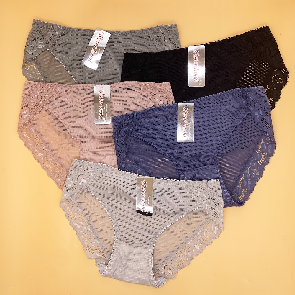 Quần lót nữ lưới phối ren mỏng thoáng mát nhẹ cho mông 85-92cm , quần chíp ren không gian eva KGE | BigBuy360 - bigbuy360.vn