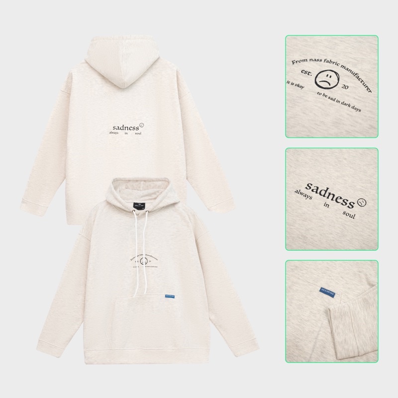 Áo khoác hoodie trùm đầu nỉ bông BASIC NASS