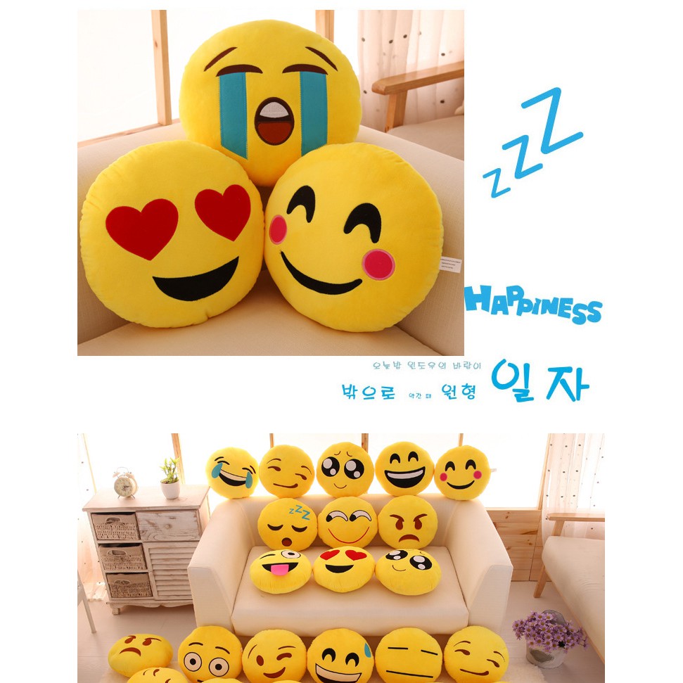 Gối nhồi bông hình biểu tượng cảm xúc Emoji xinh xắn