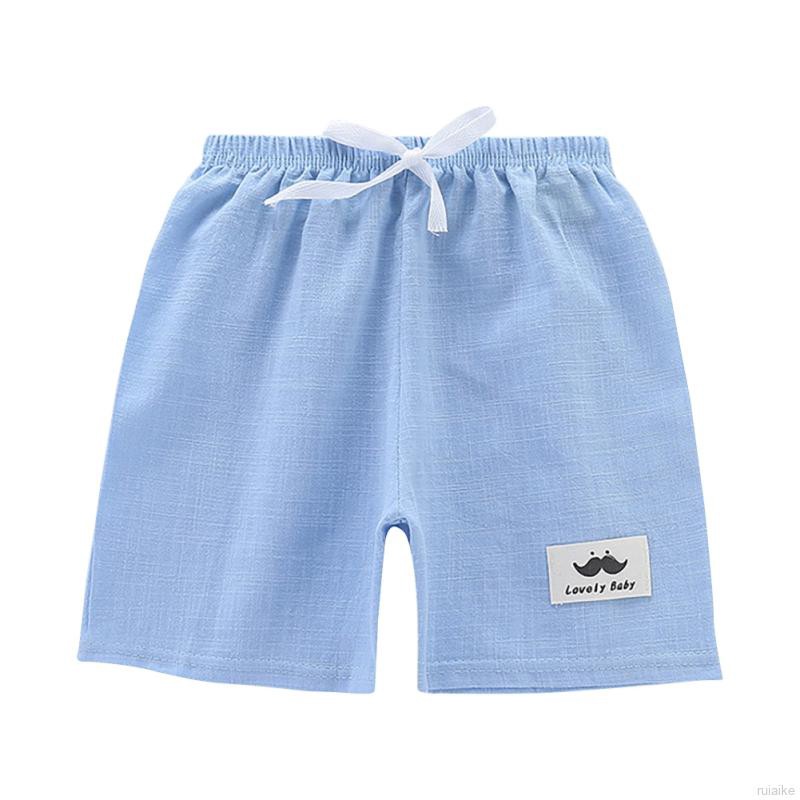 Quần Short Cotton Lưng Thun Màu Trơn Cho Bé Trai