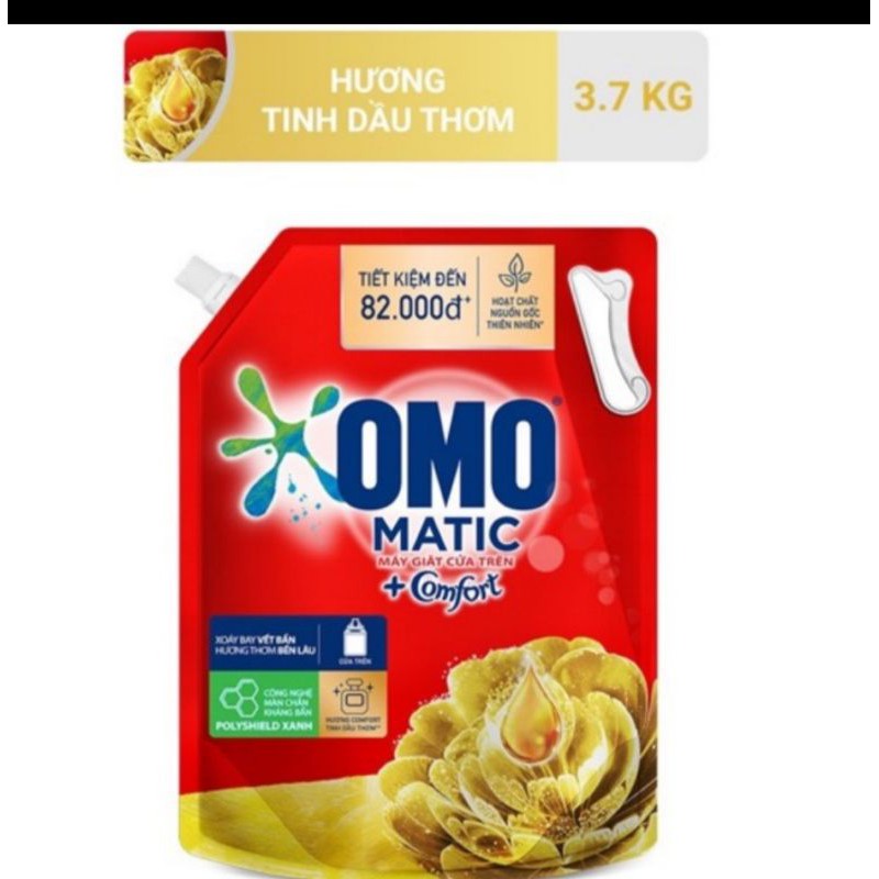 Nuớc giặt Omo Comfort 3.7kg tinh dầu thơm cho máy giặt cửa trên