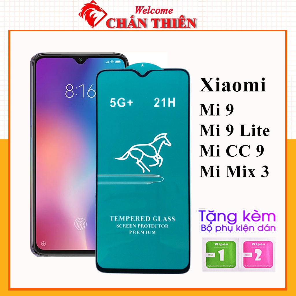 Kính cường lực xiaomi mix 3 mi 9 mi 9 lite mi cc9 full màn OG xanh cao cấp tặng kèm khăn lau màn hình [OG]