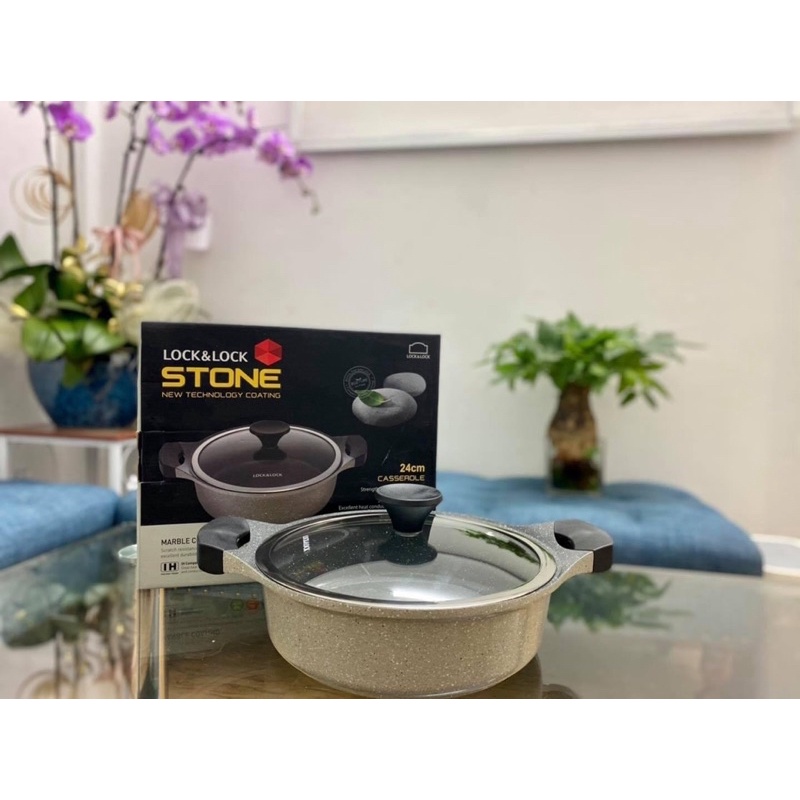 NỒI LOCK ĐÁ 7 LỚP STONE PHI 24CM LOCK LOCK
