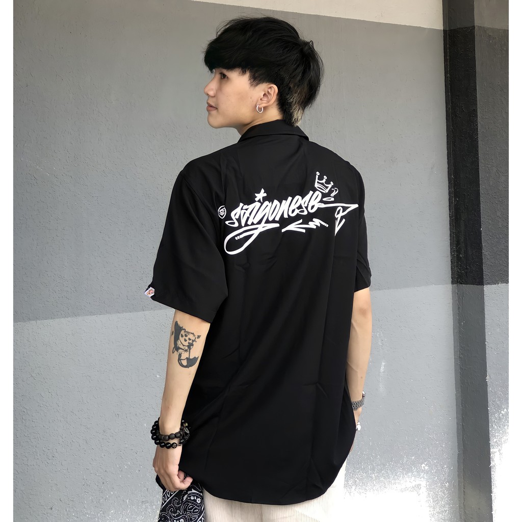 Aó Sơ Mi Form Rộng Graffiti SGES Unisex Nam Nữ | BigBuy360 - bigbuy360.vn