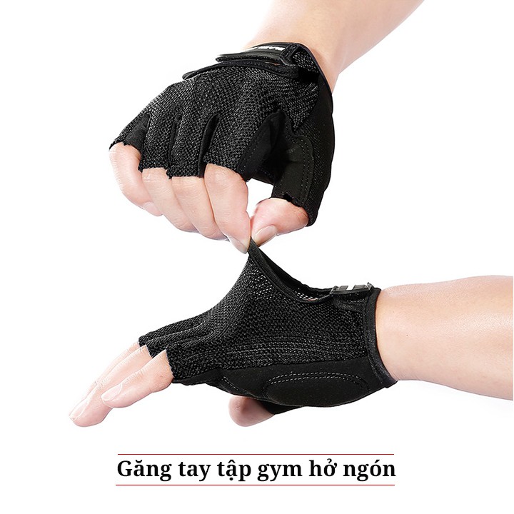 Găng tay tập gym hở ngón AB09