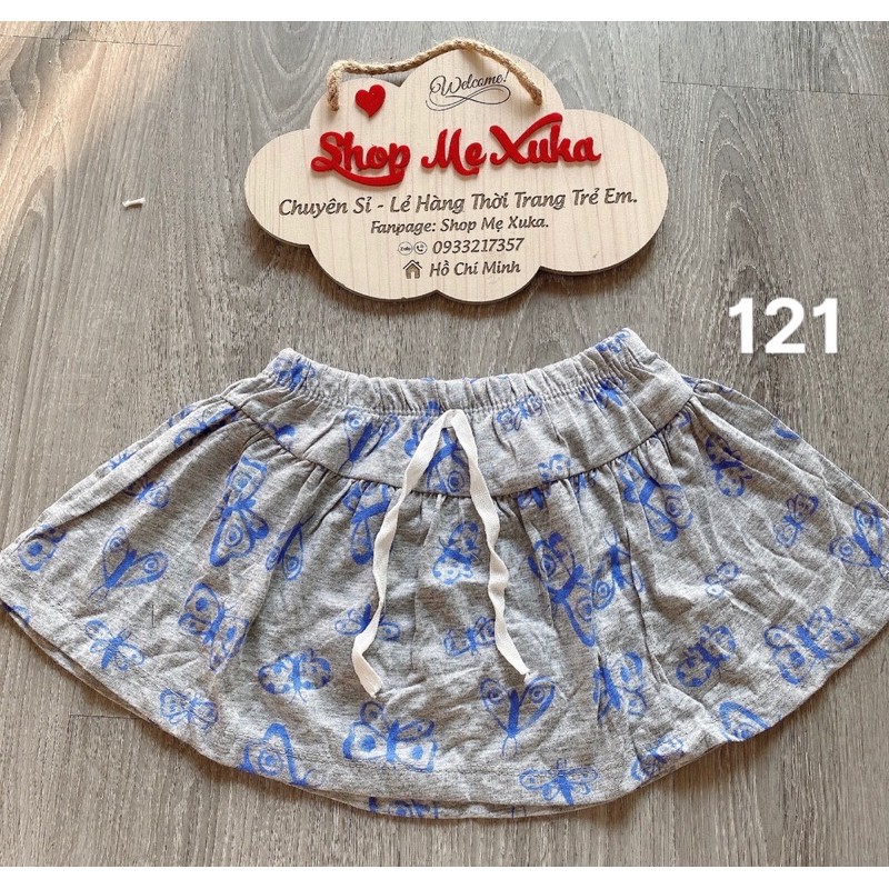 (Size 14-16kg) Chân váy ngắn kèm chip bé gái