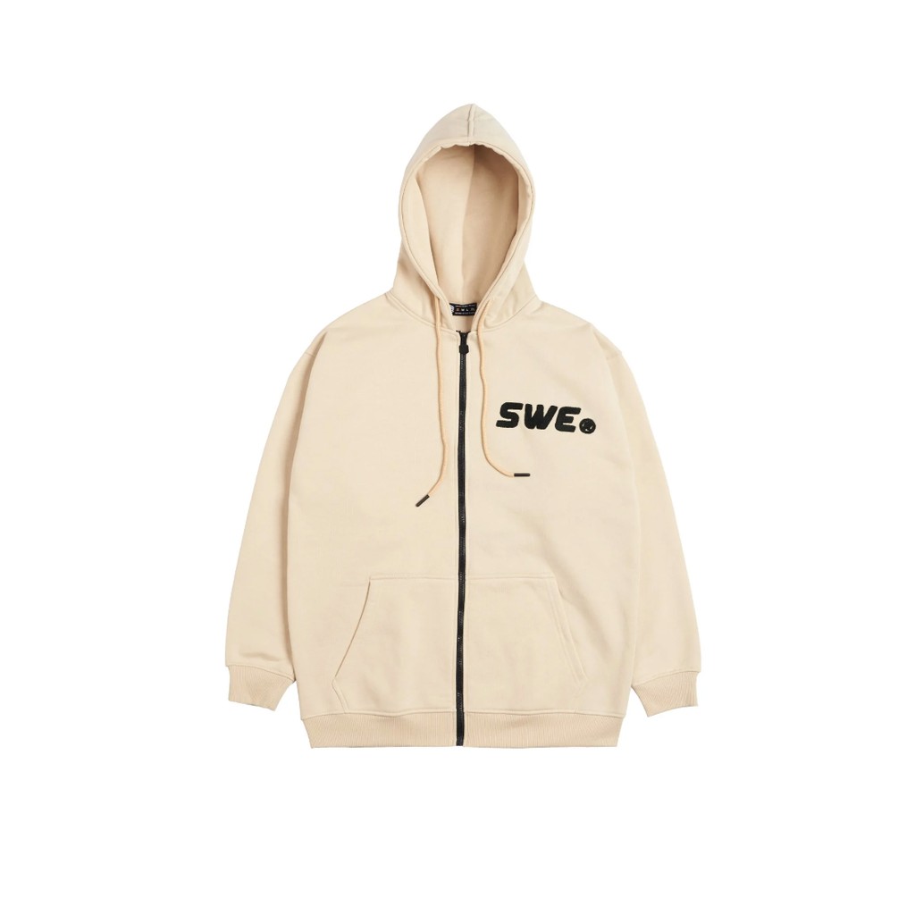 ÁO HOODIE BASIC ZIP KEM/ĐEN | BigBuy360 - bigbuy360.vn