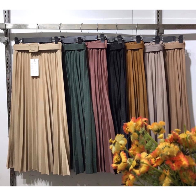 Chân Váy Midi Kèm Đai QC Bigszie (Có Ảnh Thật)