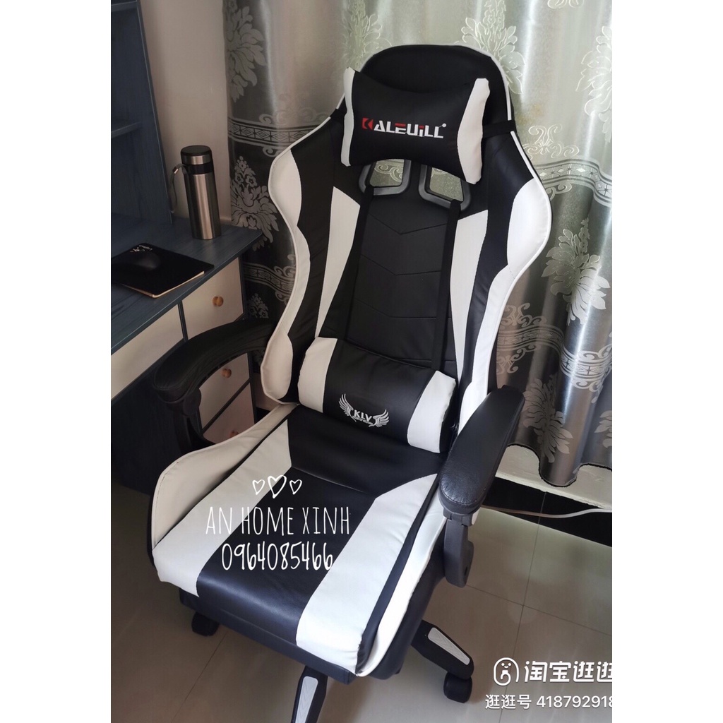 Ghế gaming có massage lưng da PU cao cấp tặng kèm gối massa, ngả lưng 155 độ, có gác chân - Ghế chơi game giá rẻ SALE