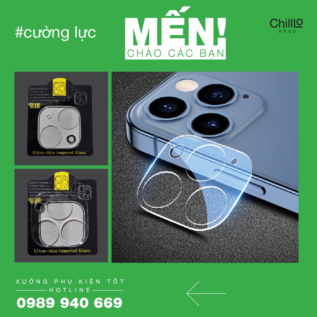 Miếng Dán Camera Cho iPhone 13 Mini/ 13/ 13 Pro/ 13 Pro Max – Cường Lực 9H Bảo Vệ Nguyên Cụm Camera Sau Của Máy