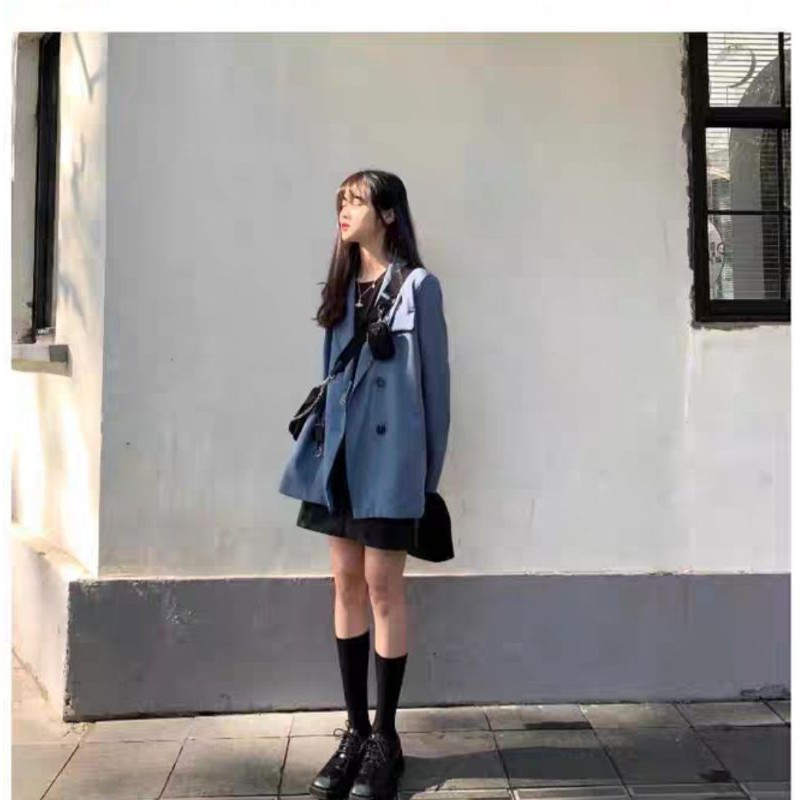 (Hàng Đẹp)Ảnh thật 4 hình cuối-Áo blazer oversize thời trang Hàn Quốc (2 mẫu)