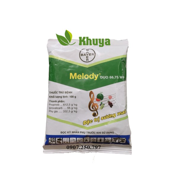 Thuốc trừ bệnh sương mai cây Melody Dou 66.75WP gói 100gr