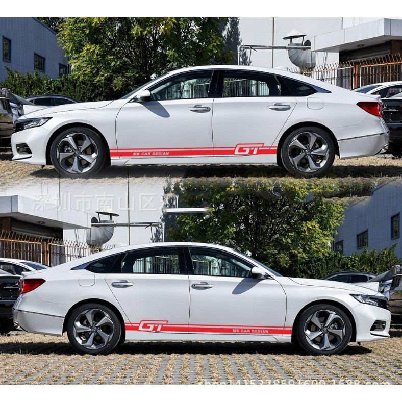 Tem dán sườn xe ô tô phong cách thể thao GT