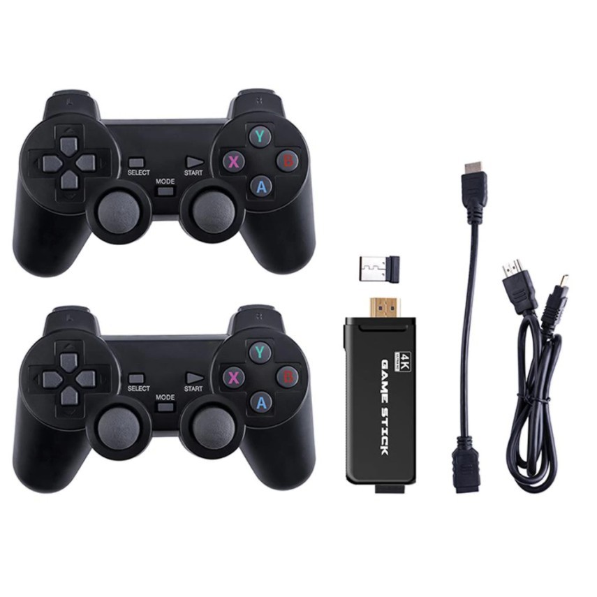 [Game stick 4K] Máy Chơi Game 4 Nút HDMI Không Dây Hơn 3000 Trò Chơi, Máy Chơi Game Cổ Điển ATARI / PS1 / FC / GBA / SFC