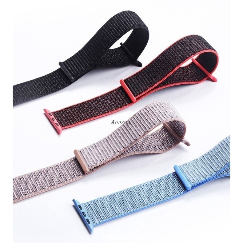 Dây đeo sợi nylon thích hợp cho đồng hồ thông minh Apple watch 44mm 40mm 42mm 38mm 44 mm iWatch 3 4 5 6